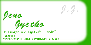 jeno gyetko business card